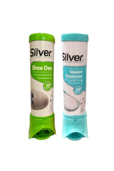 Silver Set de 2 x Deodorant spray pentru încălțăminte, Deodorizant pentru adi...