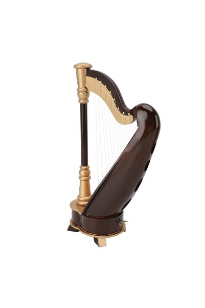 GENERAL Mini Harp Model, 25cm Handmade Basswood Musical Instrument Replica, E...