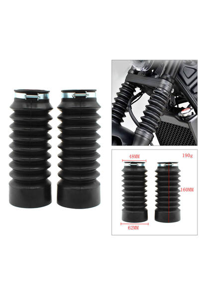 Choice Pair Motorcycle Front Fork Covers Rubber Dust Cover Gaiter Boots Shock...