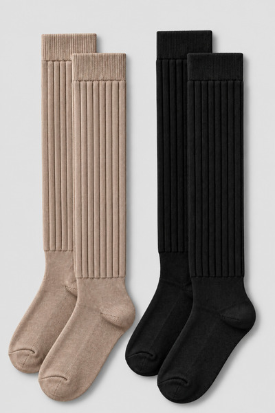 Ada Çorap & İç Giyim Women's 2-Pack Thick Ribbed Knitted Knee-High Socks