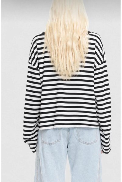 vipelmoda i Uzun Kollu Çizgili Sweatshirt