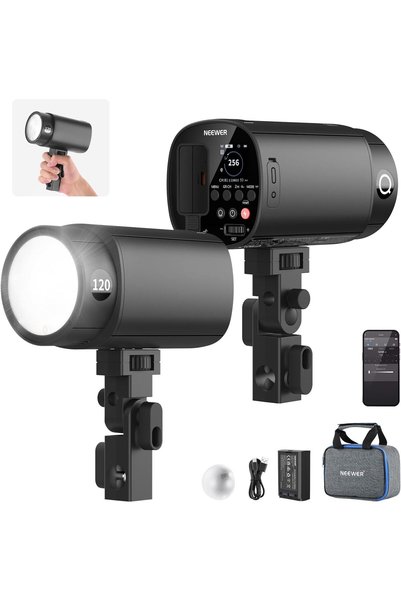 NEEWER Q120 120Ws 2.4G TTL Flash, 420 Full Power Flashes, 1.5s Recycling, 1/8...