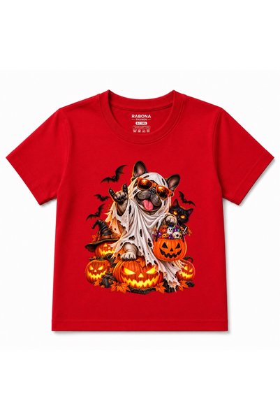 Rabona Fashion Spooky Paws – Dječja majica sa duhovima za Noć veštica, francu...