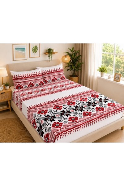 JOJO HOME Cearșaf de pat și 2 fețe de pernă, Jojo Home, Finet, 3 piese, pentr...