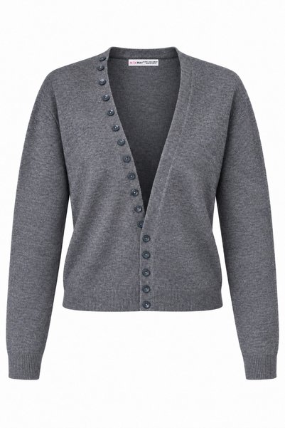 Mixray 7079 Women's V-Neck Button Detailed Long Sleeve Wool Knitwear Cardigan...