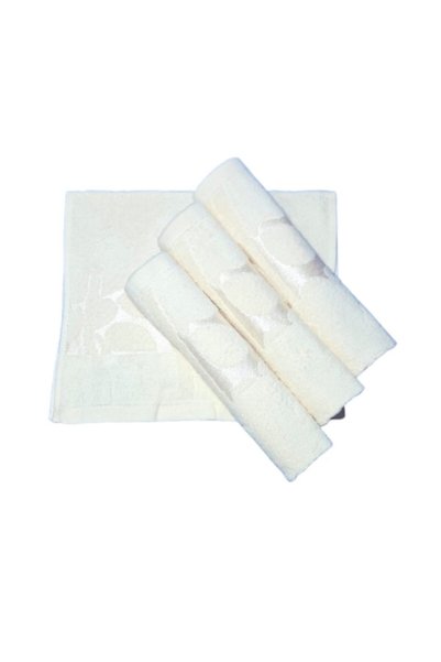 OEM Set prosoape de față, Bumbac, Model floral 3D, 420g/m², Fildeș, 50x90cm, ...