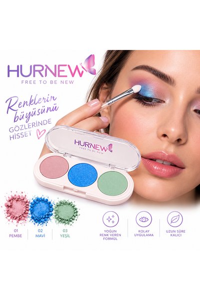 hurnew HÜRNEW 3 lü pigmentli göz farı