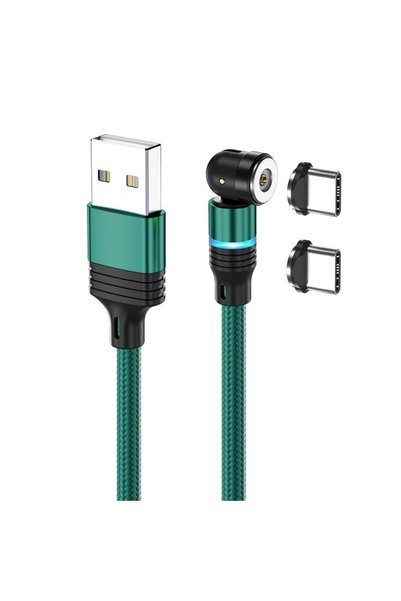 Generic كابل شحن مغناطيسي 3 في 1 بمنفذ USB-C، مع طرفين من النوع C، شحن سريع 2...