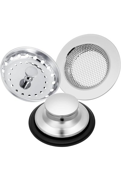 LinJie Kitchen Sink Strainer，3pcs Stainless Steel Sink Drain Strainer，Sink St...