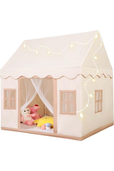 Generic play tent with Mat for Toddler, kids, indoor playhouse with Star Ligh...