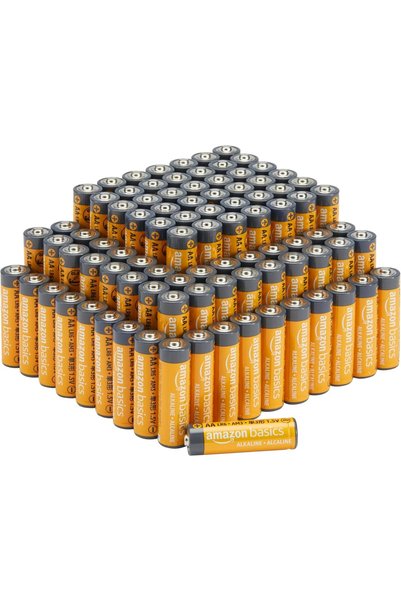 Generic 100 قطعة بطاريات قلوية عالية الأداء من نوع AA، صلاحية 10 سنوات، عبوة ...