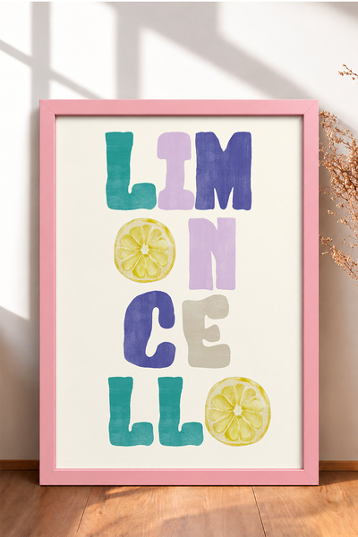 HOMEPACK Limoncello Written Colorful Typography Framed Painting Italy Poster ...