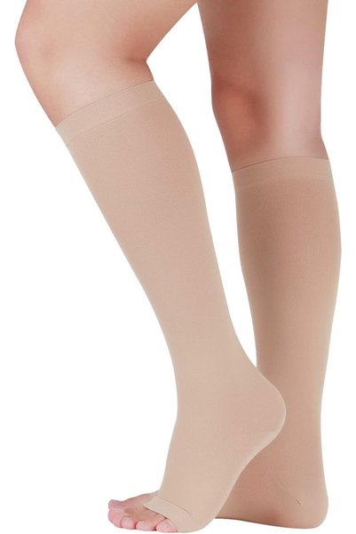 Generic Medical Compression Socks for Women and Men, 20-30 mmHg Open Toe Knee...