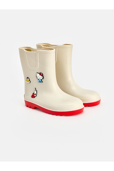 LC Waikiki Özmarka New Season Ecru Printed Girls' Boots