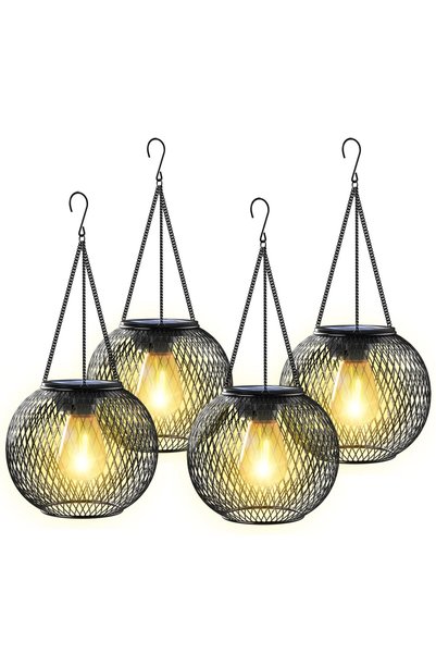 KagoLing Solar Lanterns, 1 Pack Metal Garden Lanterns IP65 Waterproof Solar H...