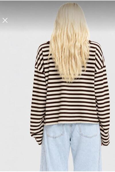 vipelmoda i Uzun Kollu Çizgili Sweatshirt