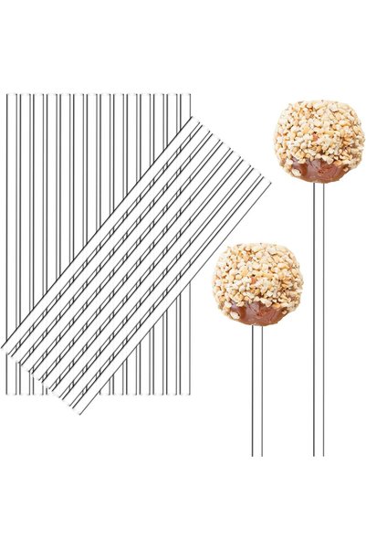 Generic 100 قطعة من أعواد الكيك بوب الأكريليكية، عصي حلوى شفافة قابلة لإعادة ...