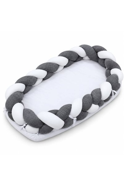 miila - Baby Nest With Braided Bumper - Dark Grey