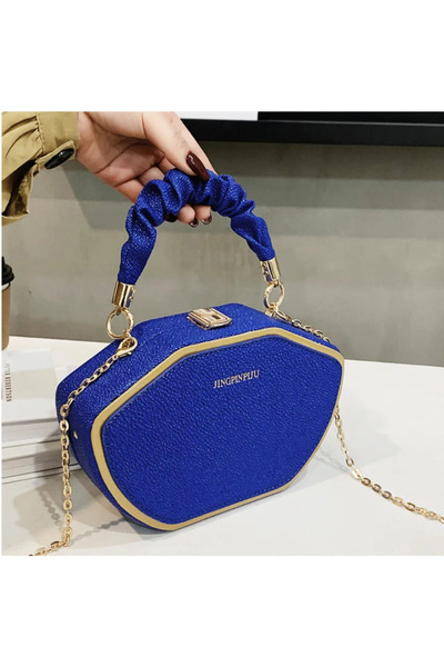 mucize Bag Blue Color Hard Structure Hand and Shoulder Bag