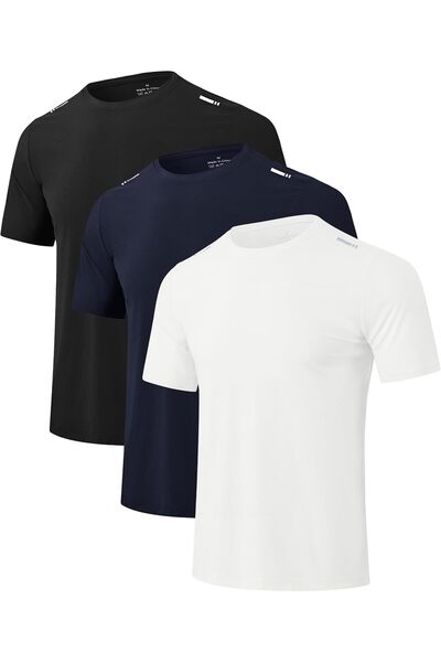 Generic Men's Sports T Shirts Quick Dry Stretch Workout Gym Tshirts 3 Pack Br...