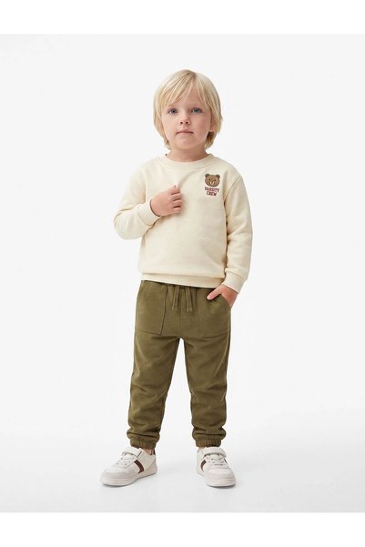 Koton Şardonlu Jogger Khaki Baby Boy Sweatpants 7Wmb40011Tk