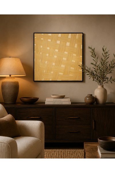 NO BRAND لوحة جدارية SHW-429 بإطار أسود مقاس 100×100 سم | موفن هوم
