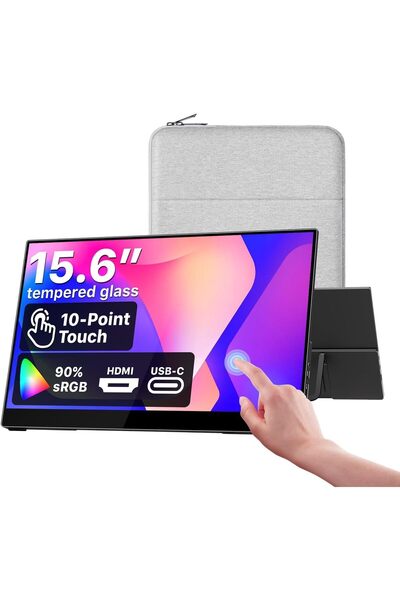 Generic Portable Monitor Touchscreen 15.6 Inch 1080P FHD 90% sRGB Travel Moni...