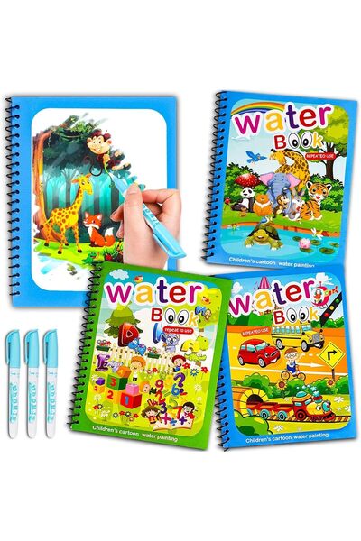 Generic 3 Pack Water Coloring Books for Toddlers, Reusable Water Doodle Book ...