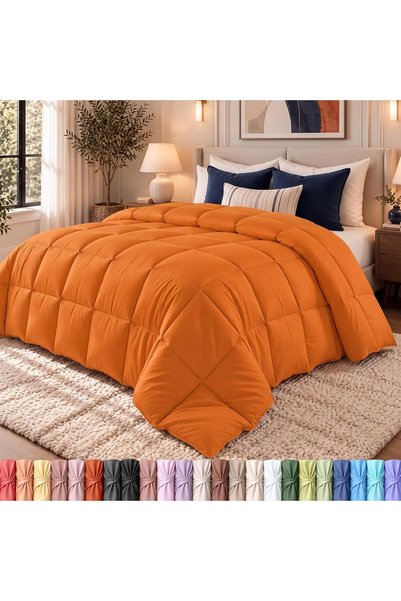 Generic Duvet Insert, Comforter King Size 90 x 102 in, Burnt Orange