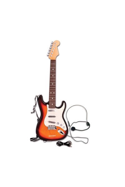 Bontempi Chitară Electrică cu Microfon, Curea, Corzi Metalice și Melodii Demo