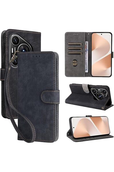 GENERAL Foldable Case for Huawei Pura 90 Pro: Pu Leather Flip Case with Anti-...