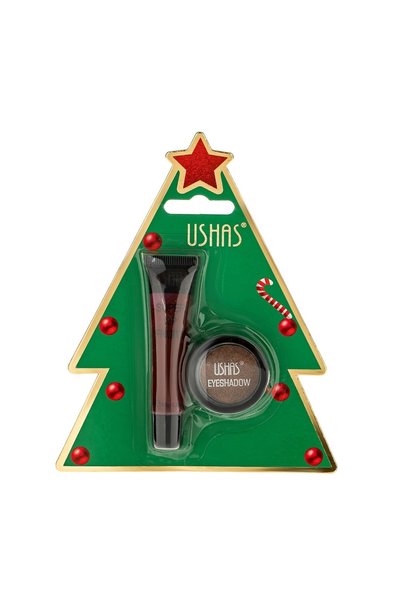 Ushas Set Cadou de Crăciun cu Luciu de Buze și Fard de Ochi Bronz, 2 Produse ...