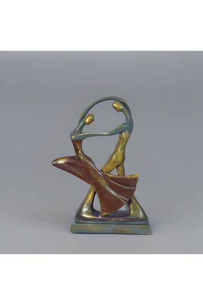 Dans Eden Çift Heykeli 30 cm Dekoratif Biblo Eskitme