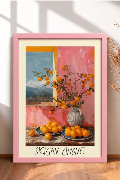 HOMEPACK Sicilijanski limun, citrusska slika u okviru, italijanski poster, zi...