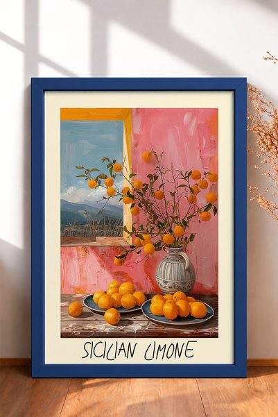 HOMEPACK Sicilijanski limun, citrusska slika u okviru, italijanski poster, zi...