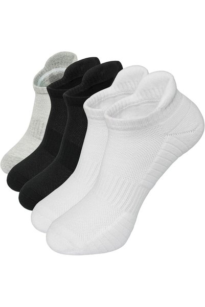Generic 5 أزواج من جوارب الكاحل القطنية للجري للرجال والنساء