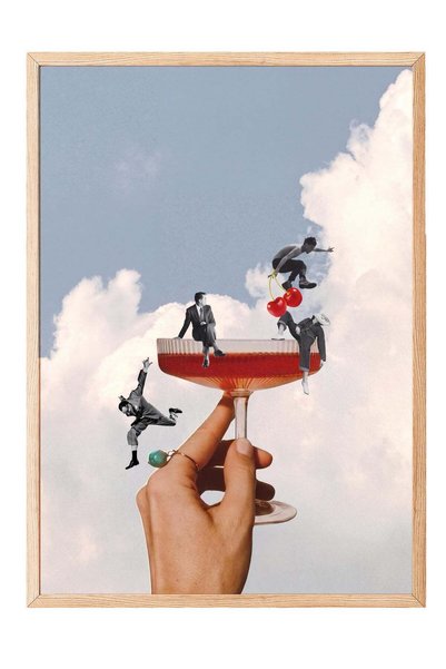 Postifull People Dancing on a Cup Poster - Wood Framed Art No:160581