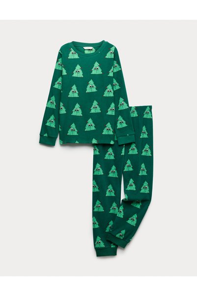 Marks & Spencer Yılbaşı Ağacı Desenli Pijama Takımı