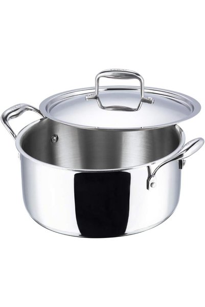 Generic Platinum Triply Stainless Steel Saucepot with Lid- 18 cm, 1.8 L (Indu...