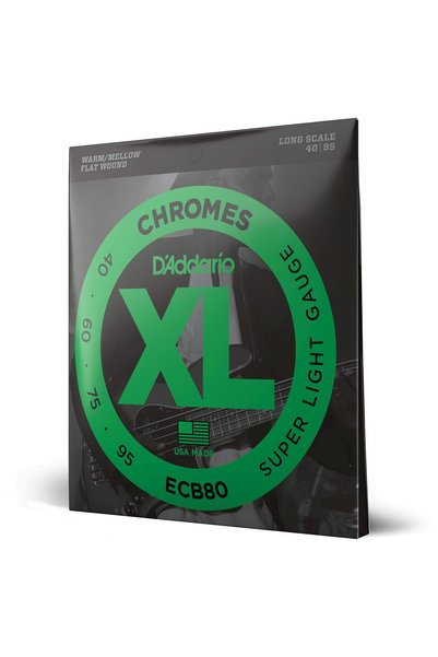 D'Addario XL Chromes Flat Wound Bass Guitar Strings - ECB81S - Short Scale - ...