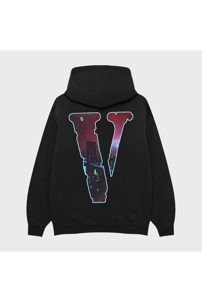 TRAGEDY Unisex Vlone Popsmoke Baskılı 3 İplik Şardonlu Hoodie Sweatshirt