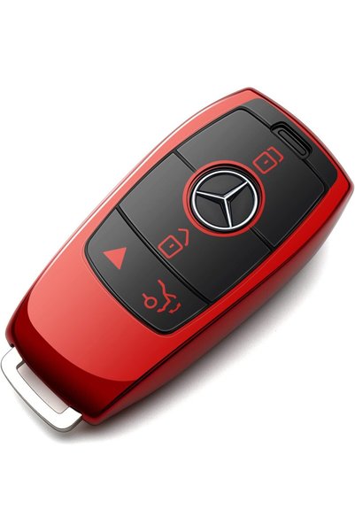 Generic Compatible Mercedes Benz Key Fob Cover Red Car Key Chain Case Protect...