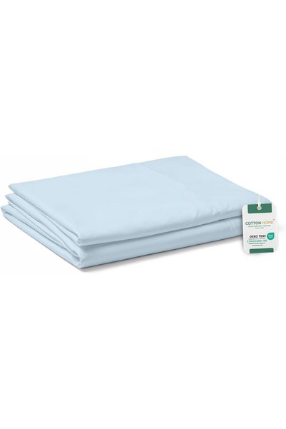 Generic 1 Pcs Flat Sheet Sky Blue Queen Super Soft Microfiber Lightweight Lux...