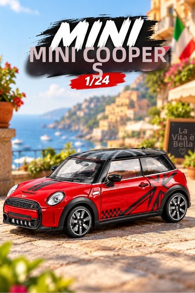 L'eDoren Mini Cooper S 3-Door Red 1/24 Diecast Metal Model Car