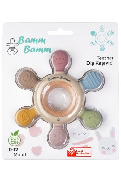 BAMM BAMM Teether made in turkey, lightweight and comfortable silicone grip