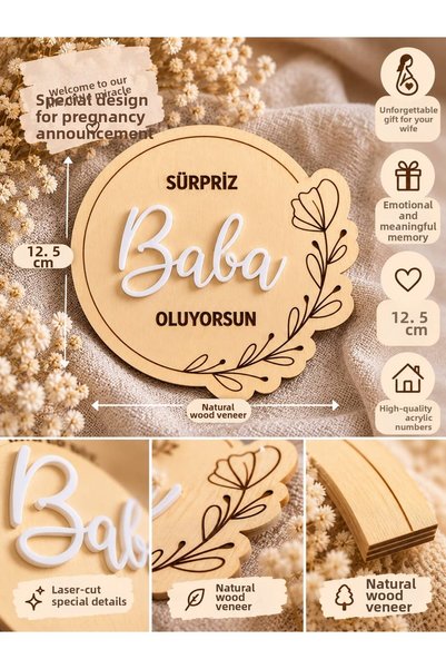 SOLIS DESIGN Natural Wood You'Re Becoming a Dad Surprise Gift Plaque |   The Good News of Pregnancy