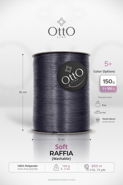 OTTO LINE رافيا ناعمة • أزرق داكن (G12) • 150 جرام/200 متر • رافيا بلاستيكية ...