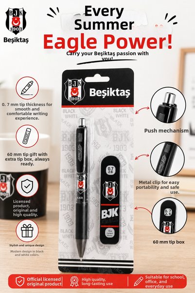 Beşiktaş مجموعة أدوات مكتبية مرخصة للمدارس الابتدائية، قلم متعدد الاستخدامات ...