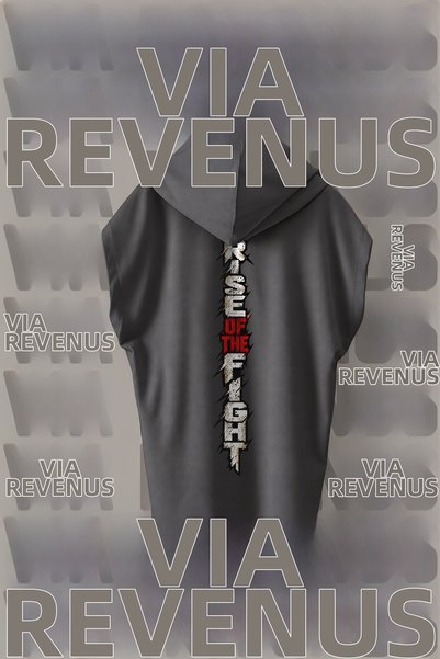 Vordevia Rise of the Fight Front and Back Printed Zero Sleeve Hooded 100% Cot...
