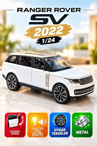 L'eDoren Range Rover Sv 2022 1/24 Diecast Metal Model Car with Lights and Sou...